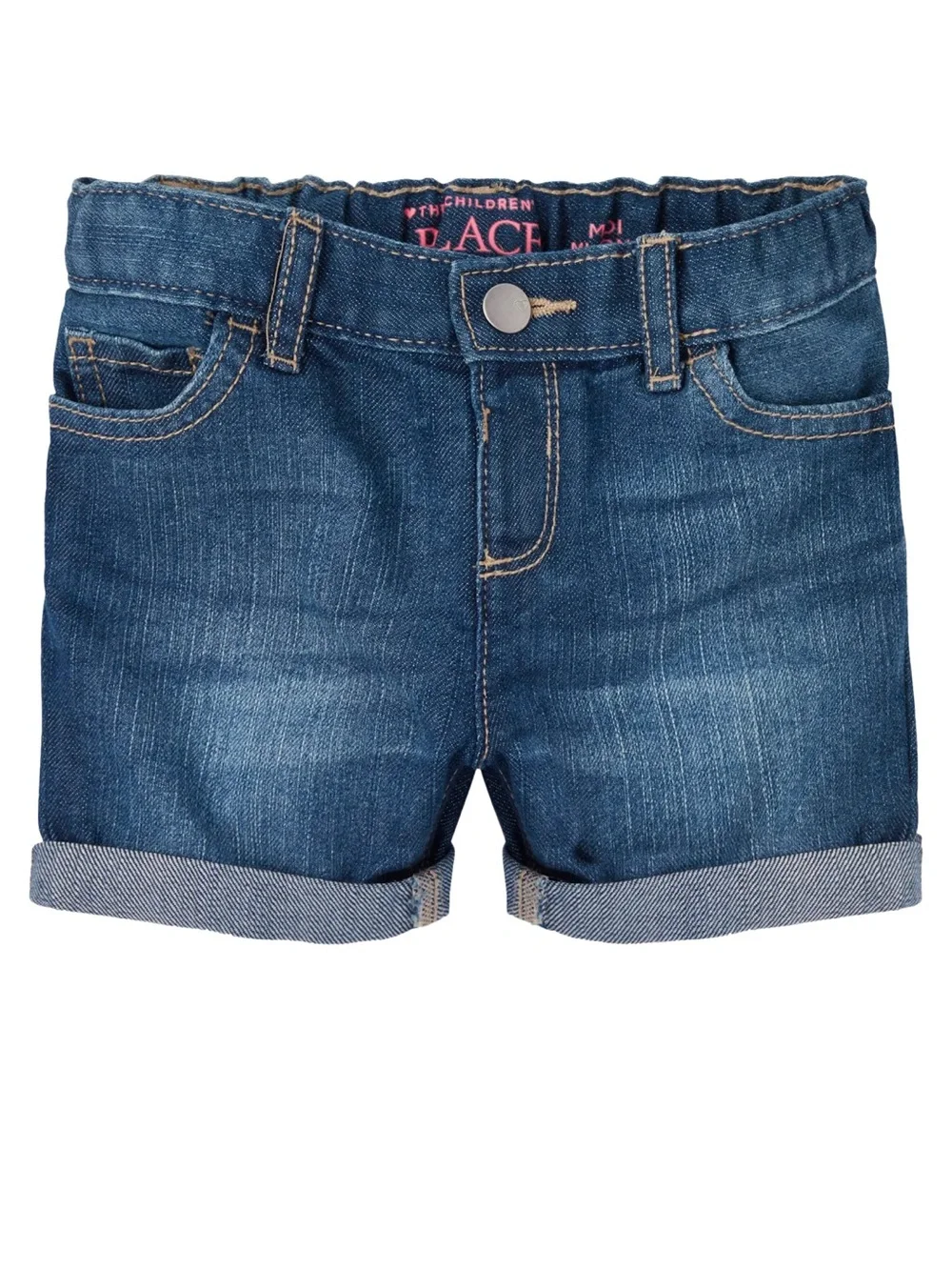 The Children's Place 5T Roll Cuff Sofie Wash Denim Midi Jean Shorts